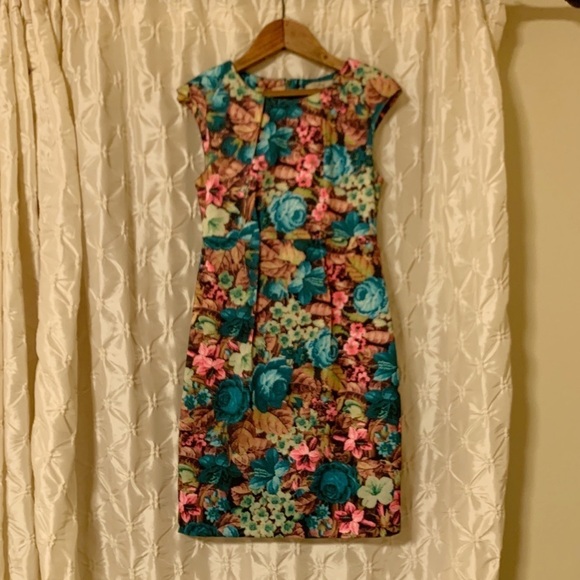 Darling Dresses & Skirts - Darling Brand Floral Print Retro Sheath Dress Mid Centrury Modern 60s